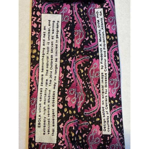 Men's Designer Ebola Virus 100% Silk Tie, Infectious Awareables Brand - Picture 3 of 4